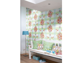 Painel de papel de parede Embroidery Verde