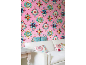 Painel de Parede Rosa com Corações