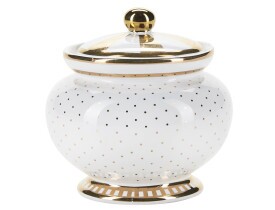 Açucareiro Branco e Dourado