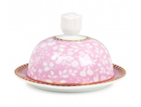 Mini Manteigueira de Porcelana Floral Rosa - Pip Studio