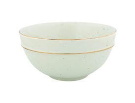Bowl Verde Claro com Fio de Ouro