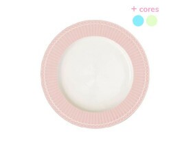 Prato de Pão Alice Rosa com Branco