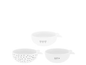 Conjunto 3 Bowls Brancos com Letras Pretas - Bastion