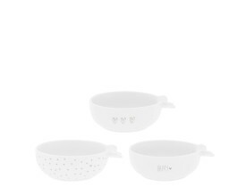 Conjunto 3 Bowls Brancos com Letras Cinzas - Bastion