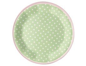 Prato Verde com Bolas Brancas