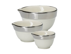 Conjunto 3 Bowls com Borda de Prata
