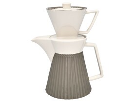 Cafeteria para Filtro Cinza e Branco com Tampa