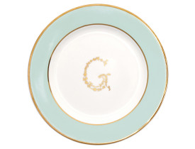 Prato Pão verde com detalhe em ouro