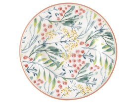 Prato de Pão Megan Branco estampado