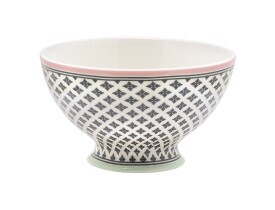 Bowl de Sopa Branco com estampa cinza escuro