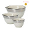 Conjunto 3 Bowls Branco com Prata