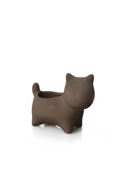 Cachepot Cãozinho Pequeno Cobre Acimentado