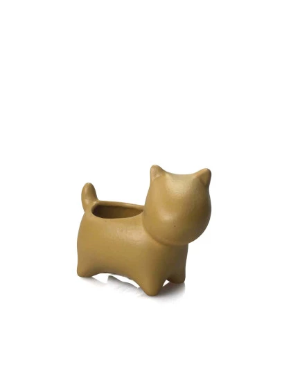 Cachepot Cãozinho Pequeno Mostarda