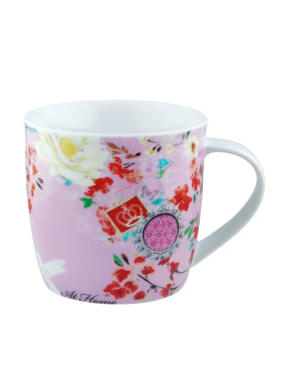 Kit Caneca de Porcelana c/ Lata Rosa Alumínio 340 ml - Accessorize