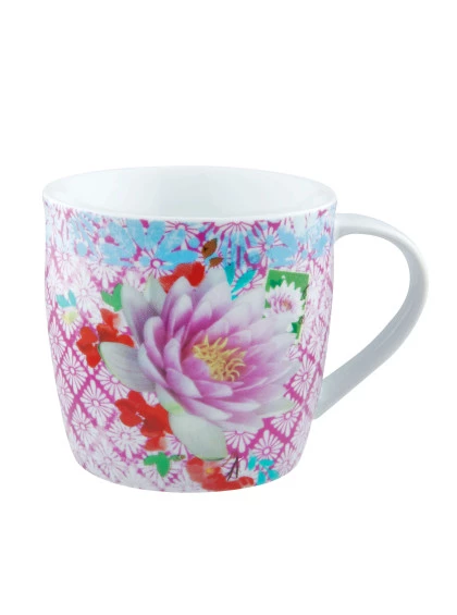 Kit Caneca c/ Lata Rosa com Flor de Porcelana/ Aluminio 340 ml - Accessorize