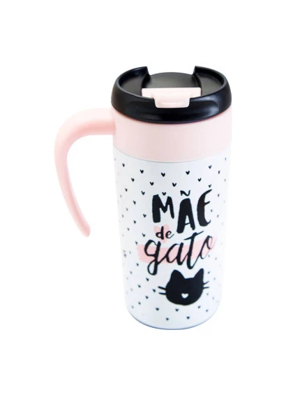 Caneca Térmica com Acessório Mãe de Gato - Uatt