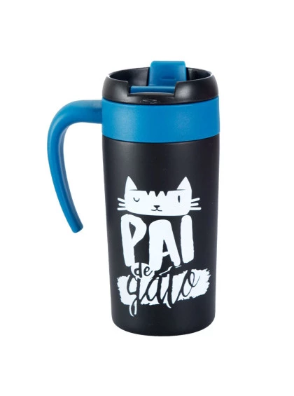 Caneca Térmica com Acessório Pai de Gato - Uatt