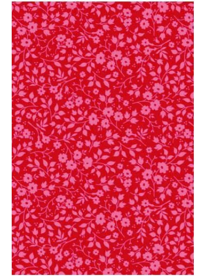 Rolo de Papel de Parede Vermelho com Detalhes de Flores 