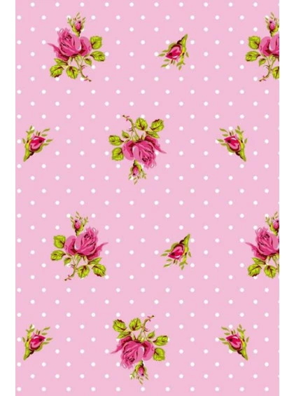 Rolo de Papel de Parede Rosa com Poá Branca