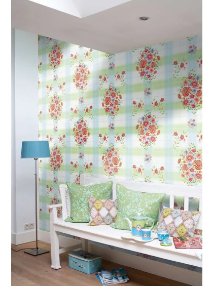 Painel de papel de parede Embroidery Verde