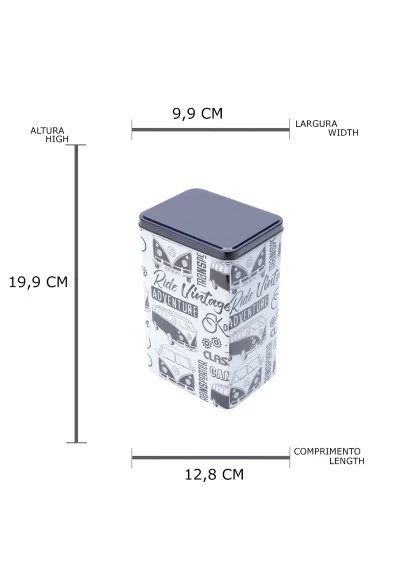Lata Metal VW Kombi Freedim Branca/Preta - Urban