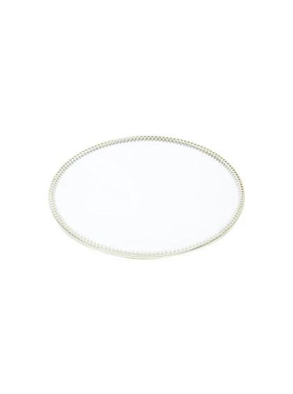 Bandeja Metal/Espelho Redondo Decorated Edges Dourado - Urban