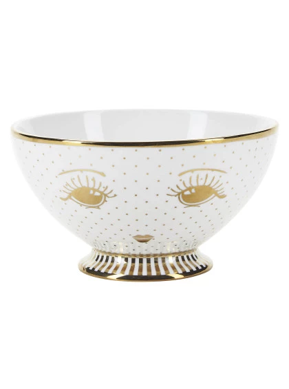 Bowl Branca e Dourada