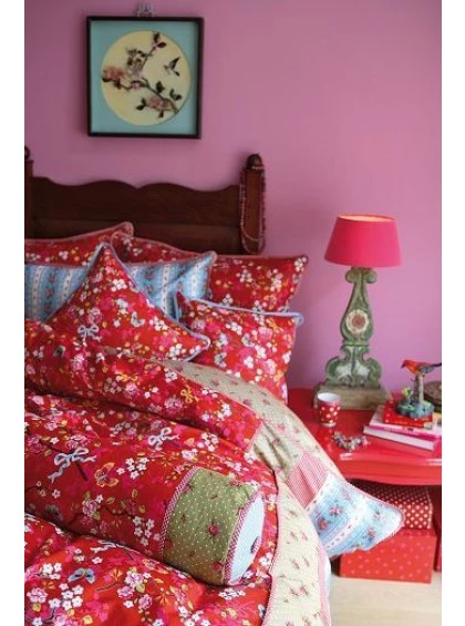 Almofada Rolinho Chinese Rose Vermelho