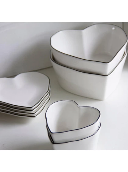 Bowl Coração com Borda Preta Grande - Bastion