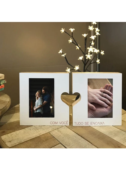 Porta-retrato Encaixa Amor Branco