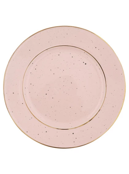 Prato Rosa Claro com Fio de Ouro