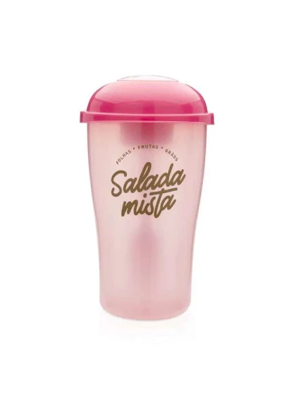 Copo Salada Porta Molho e Garfo Mista