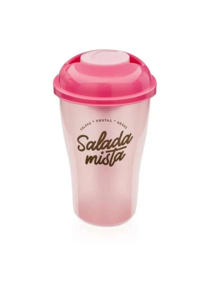 Copo Salada Porta Molho e Garfo Mista