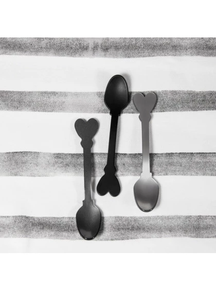 Colher de Chá Coração Cinza Claro - Bastion