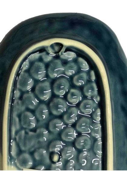 Prato Cerâmica Decor Hedgehog Branco/azul Pequeno - Urban