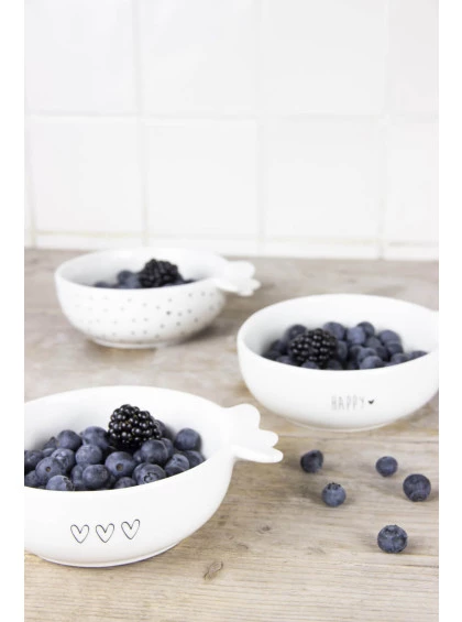 Conjunto 3 Bowls Brancos com Letras Pretas - Bastion