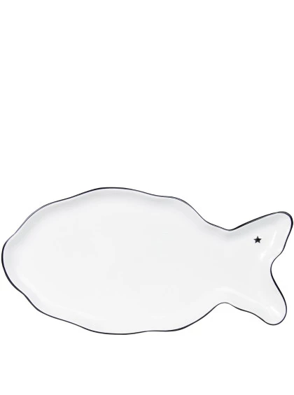 Prato de Peixe Branco com Estrelas Pretas - Bastion