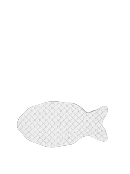 Prato de Peixe Branco Quadriculado com Linhas Cinzas - Bastion