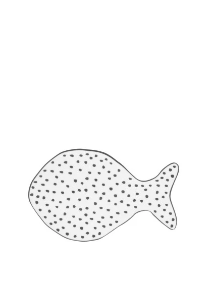 Porta Colher Peixe Branco com Ponto Preto - Bastion