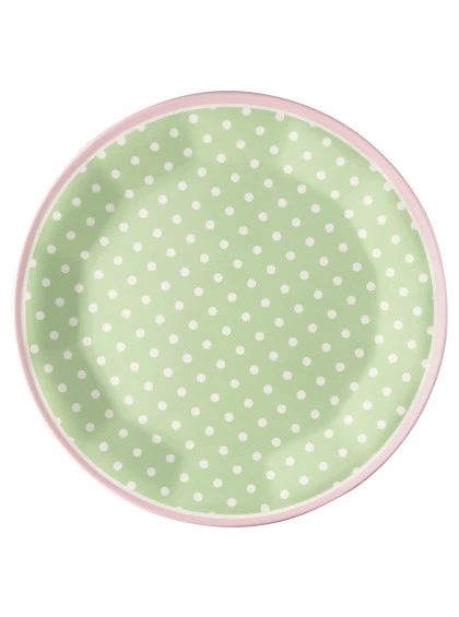 Prato Verde com Bolas Brancas