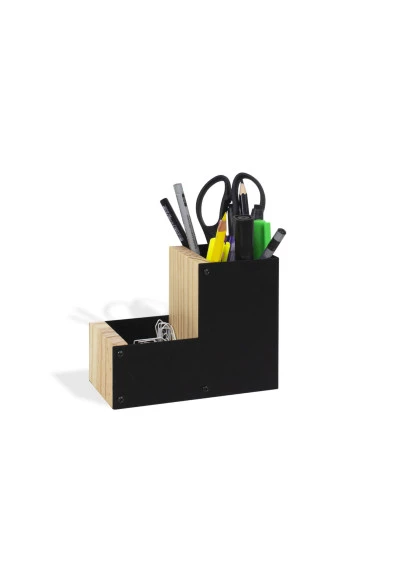 Porta-lápis Duplo Básico c/ Pinus Preto