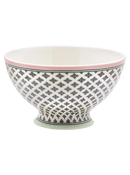 Bowl de Sopa Branco com estampa cinza escuro
