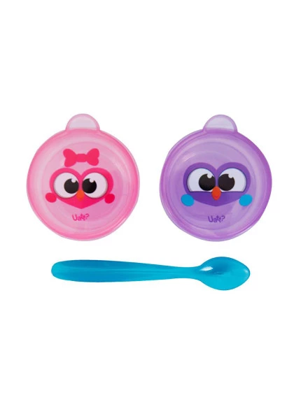 Set Potinhos Colher Bubu e as Corujinhas - Uatt