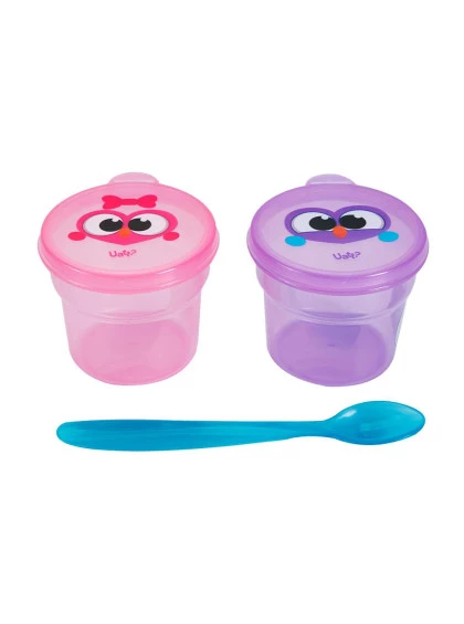 Set Potinhos Colher Bubu e as Corujinhas - Uatt