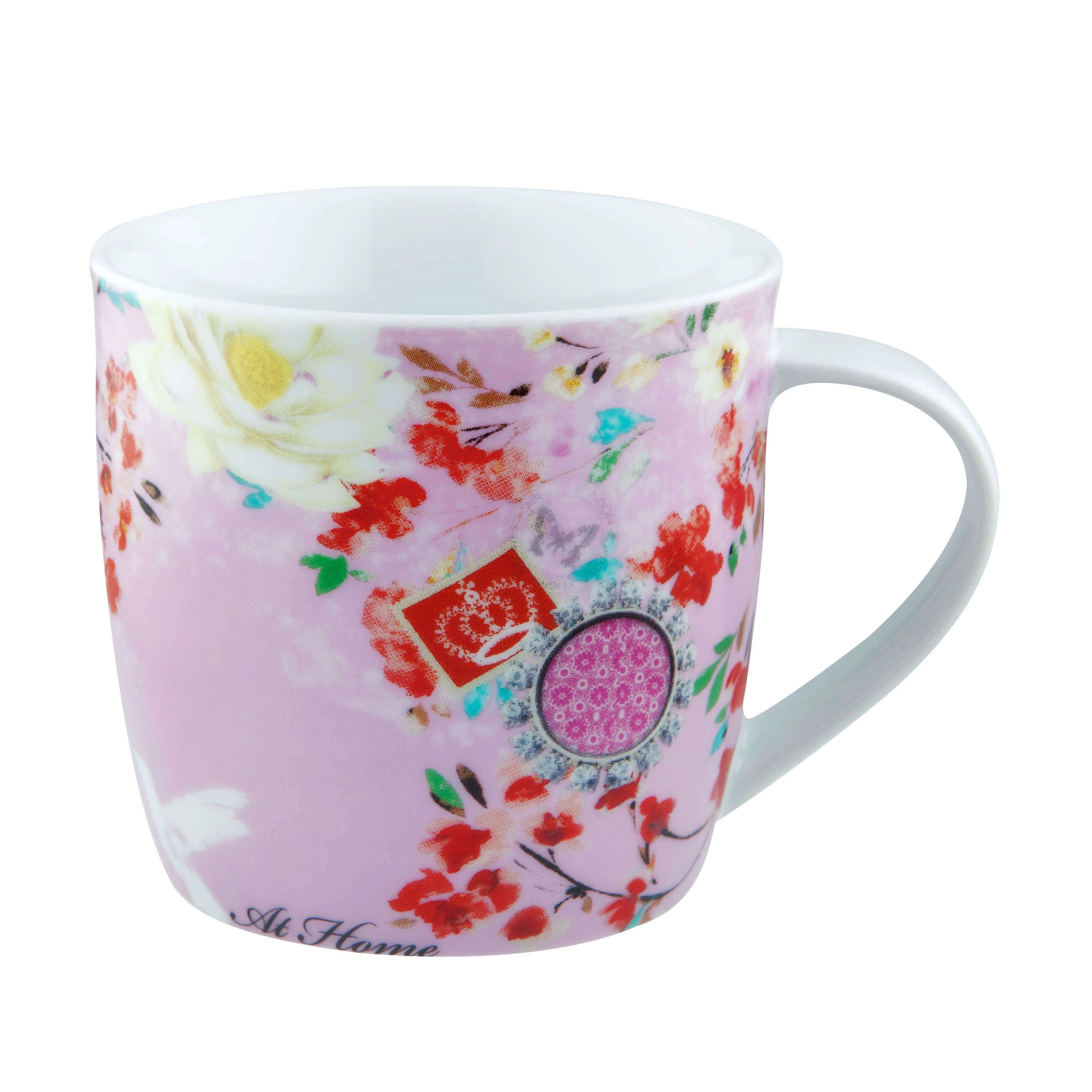 Kit Caneca de Porcelana c/ Lata Rosa Alumínio 340 ml - Accessorize