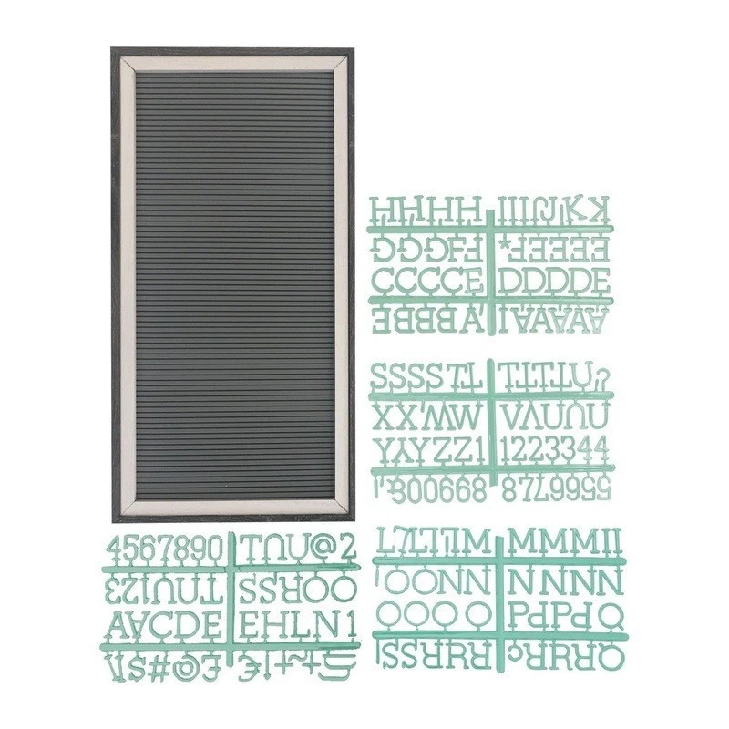 Quadro Madeira/Plástico Alfabeto Cinza Letras Verdes - Urban