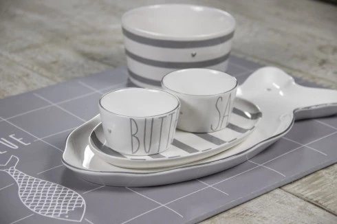 Prato de Peixe Branco com Estrelas Cinzas - Bastion