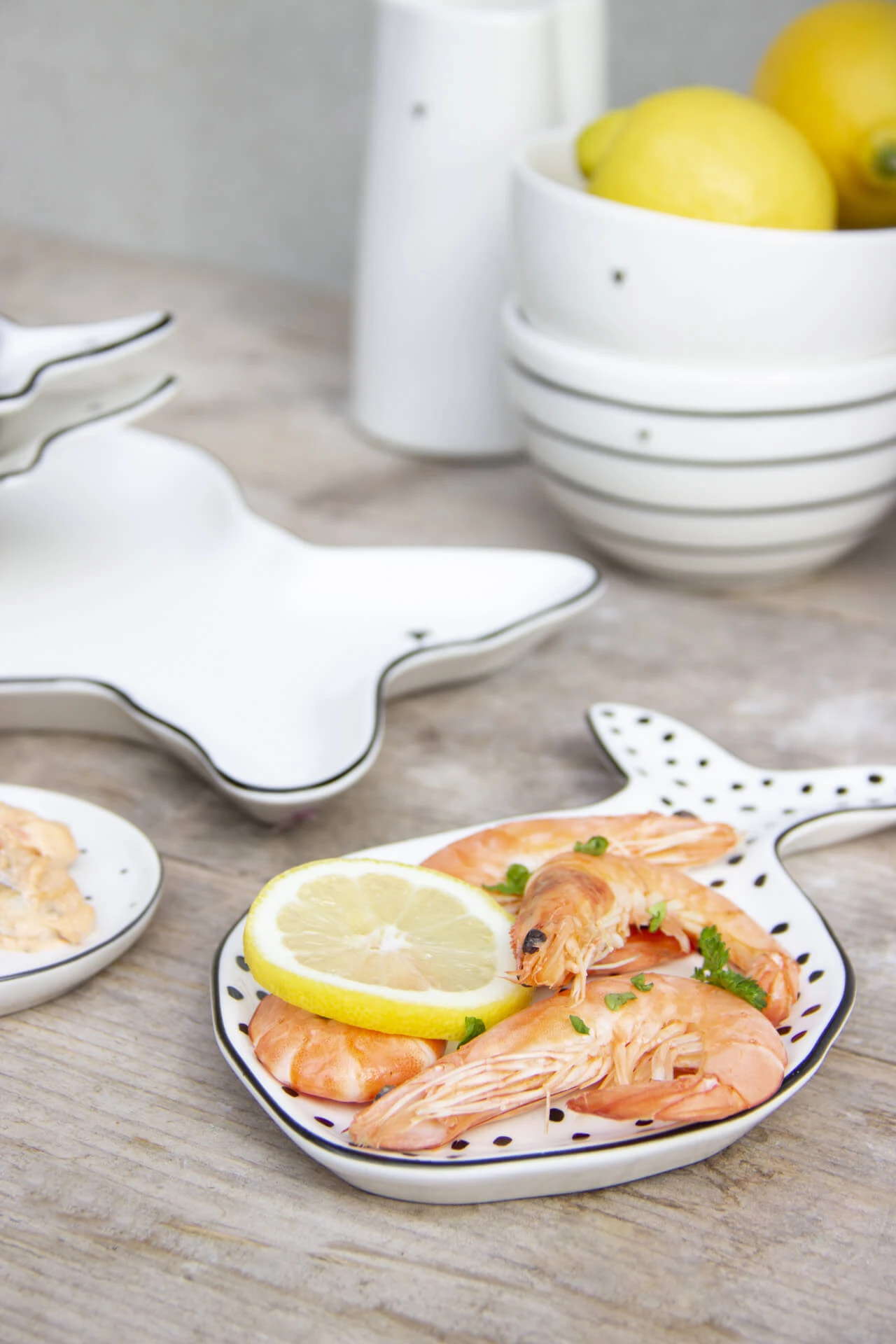 Porta Colher Peixe Branco com Ponto Preto - Bastion