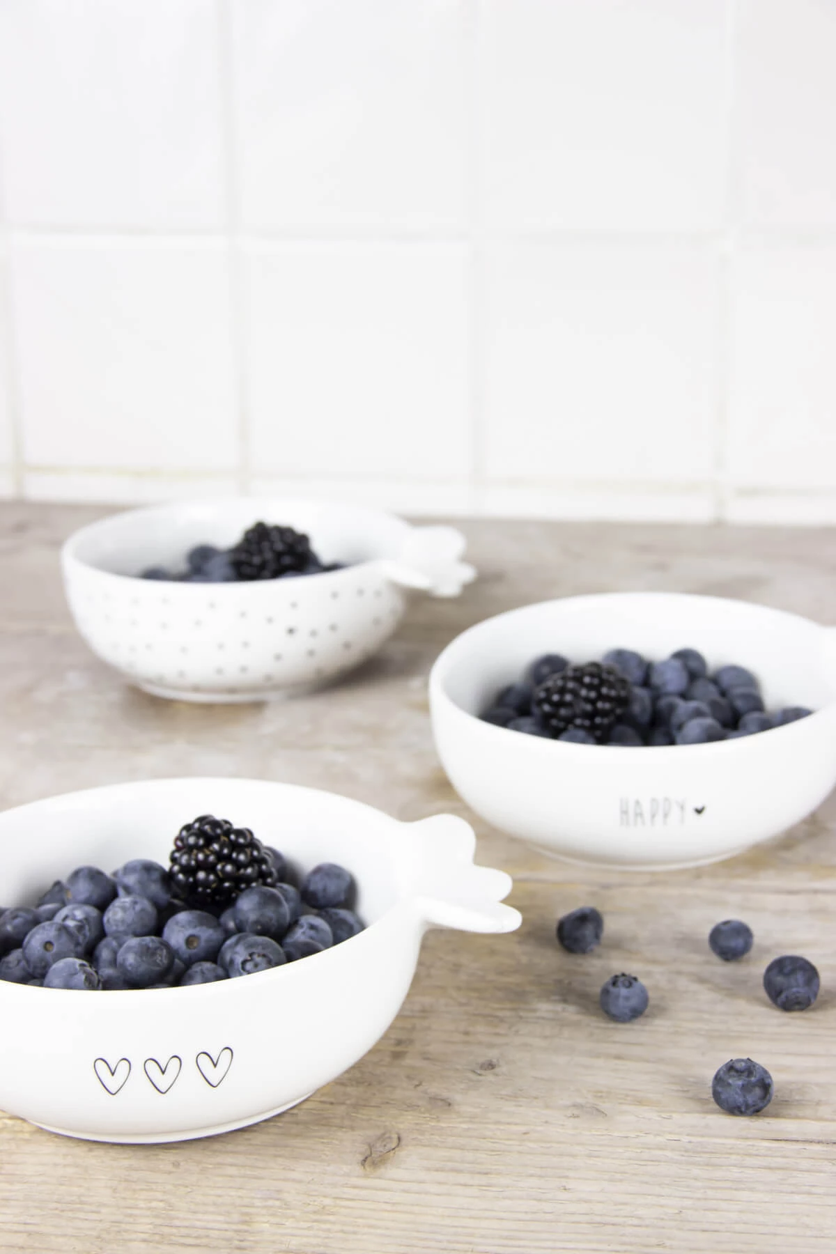 Conjunto 3 Bowls Brancos com Letras Pretas - Bastion