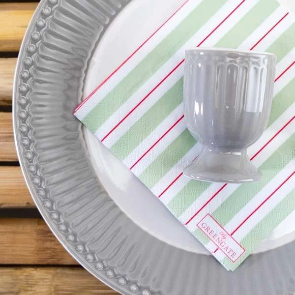 Prato de Sobremesa Alice Cinza Quente 23 cm - Greengate